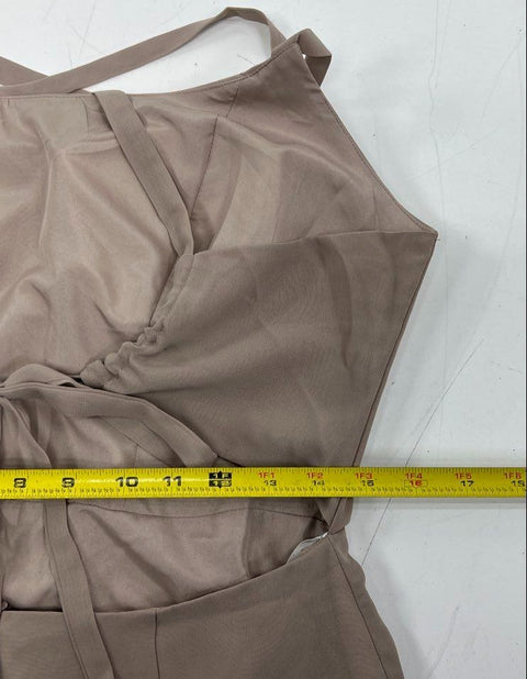 JJ's House Women's Taupe A-Line Crisscross Back Gown Dress Size 12 NWT