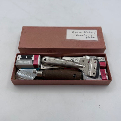 Vintage Razor Blades and Scrapers Lot Warner Ideal Ace Hardware USA Tool Set