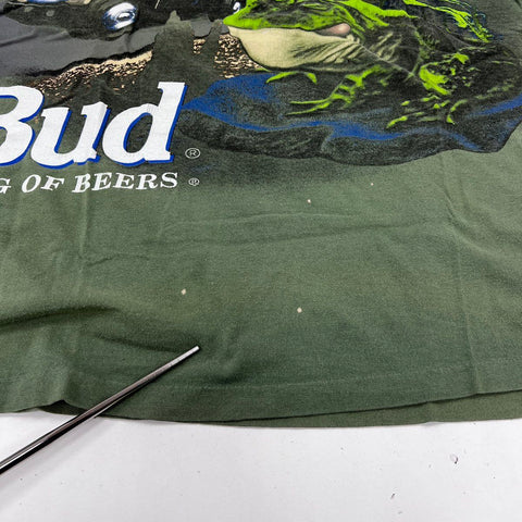 Vintage 1995 Budweiser Frog Truck T-Shirt Single Stitch Changes Made USA Sz L