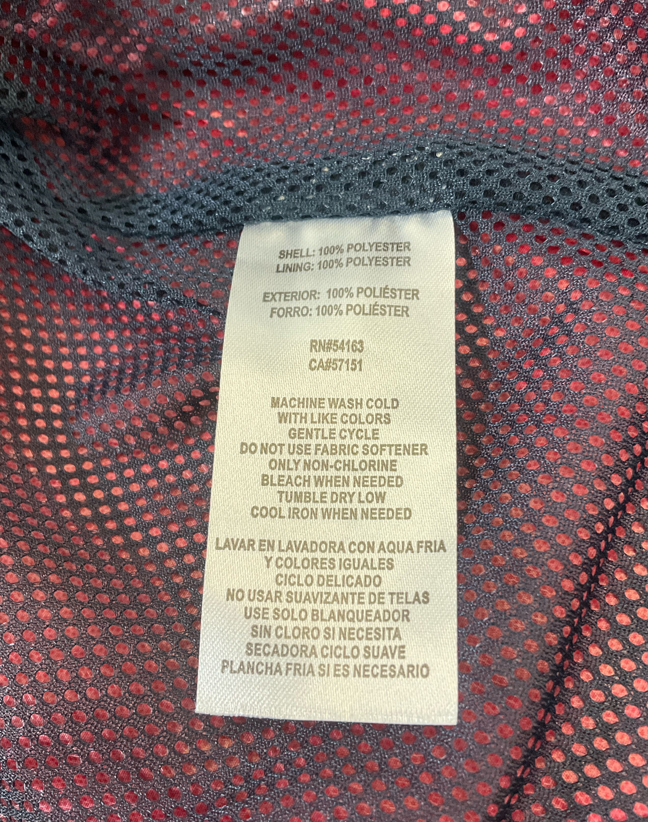 Tommy Hilfiger Women's Red Hooded Windbreaker Jacket Drawstring Waist Size XL