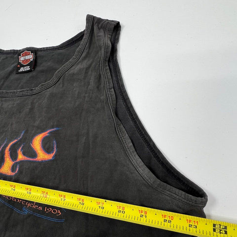 Vintage Y2K Harley-Davidson Thunder Mountain Flame Tank Top Made in USA Sz XL