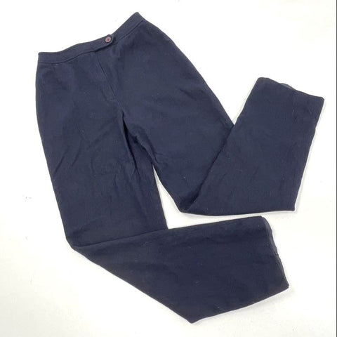 Vintage 90s Evan-Picone Women's Navy Blue 100% Wool Straight Leg Pants Size 10