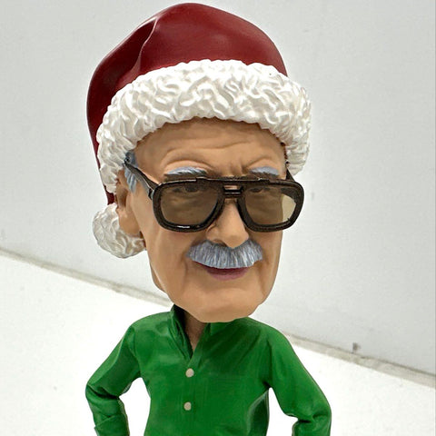 Stan Lee Marvel Royal Bobbles Bobblehead 2021 Santa Hat Holiday Figure Loose