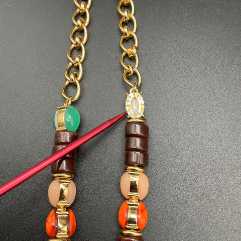 Kate Spade Fine Art Charm Statement Pendant Necklace Multi-Color Gold Tone 18"