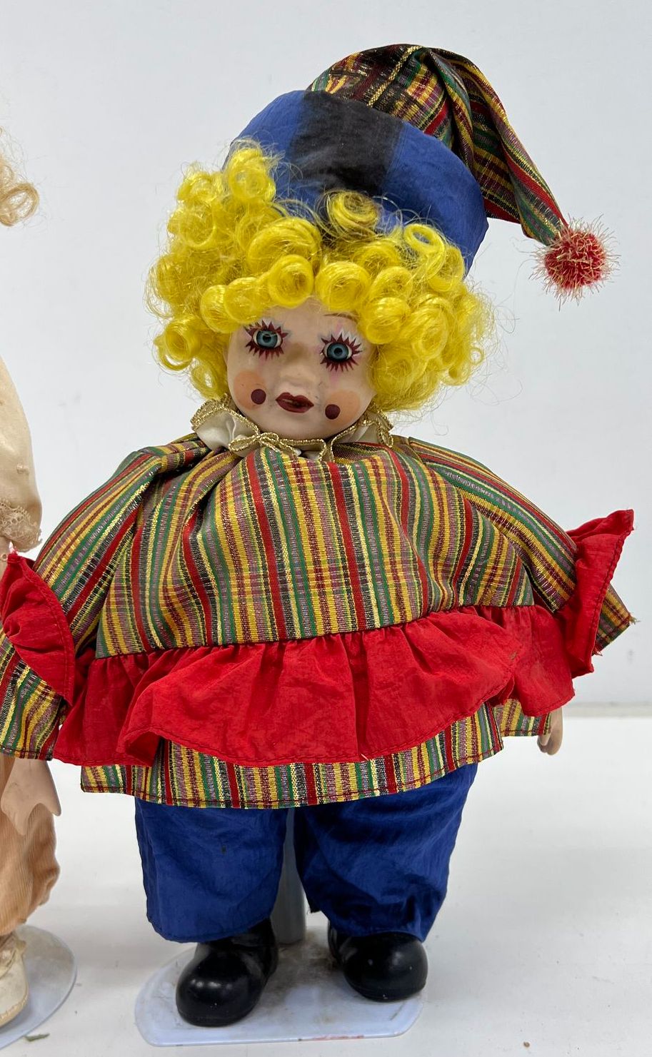 Seymour Mann 1992 Doll + Porcelain Clown Lot of 3 Vintage Collector Dolls