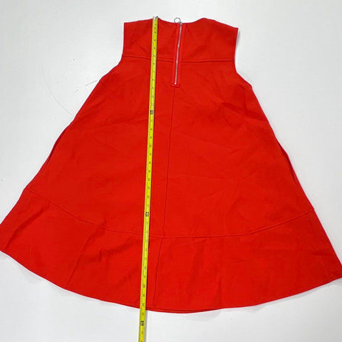 Maeve Women's Red A-Line Sleeveless Pleated Front Zip Back Pocket Dress Sz S