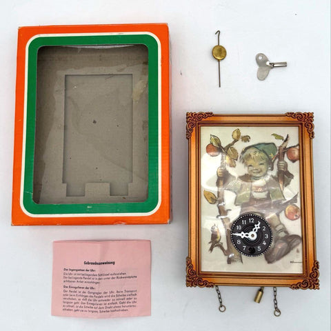 Vintage Hummel Princess Art Mechanical Clock Apple Tree Boy W Germany Tested