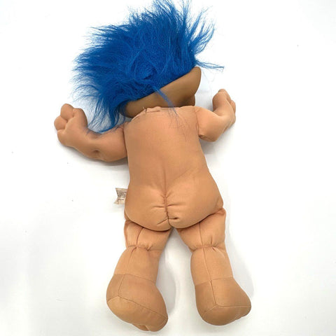 Treasure Troll Teen Ace Novelty Plush Doll Blue Hair 18 Inch Wishstone 1991