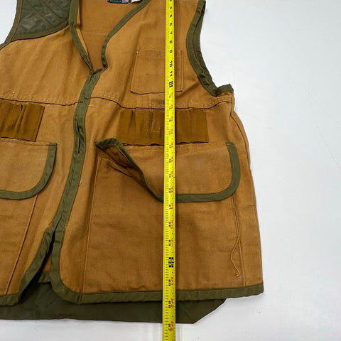 Vintage 80s SafTBak Men's Tan Canvas Upland Hunting Shooting Vest USA Sz L