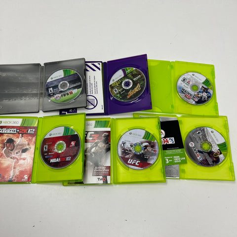 UFC FIFA Madden Kinect WWE 10 Game Lot Microsoft Xbox 360 Sports Fighting