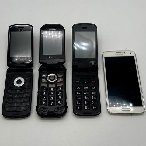 Samsung Galaxy S5 Kyocera Orbic ZTE Cellphone Lot 4 Pieces Tested Working