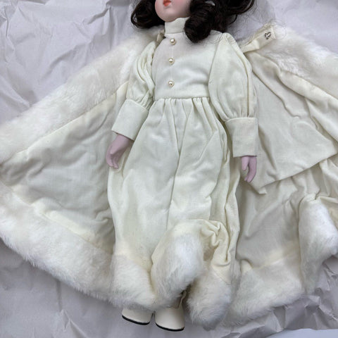 Vintage House of Lloyd 1988 Christmas Collector Doll White Faux Fur With Box