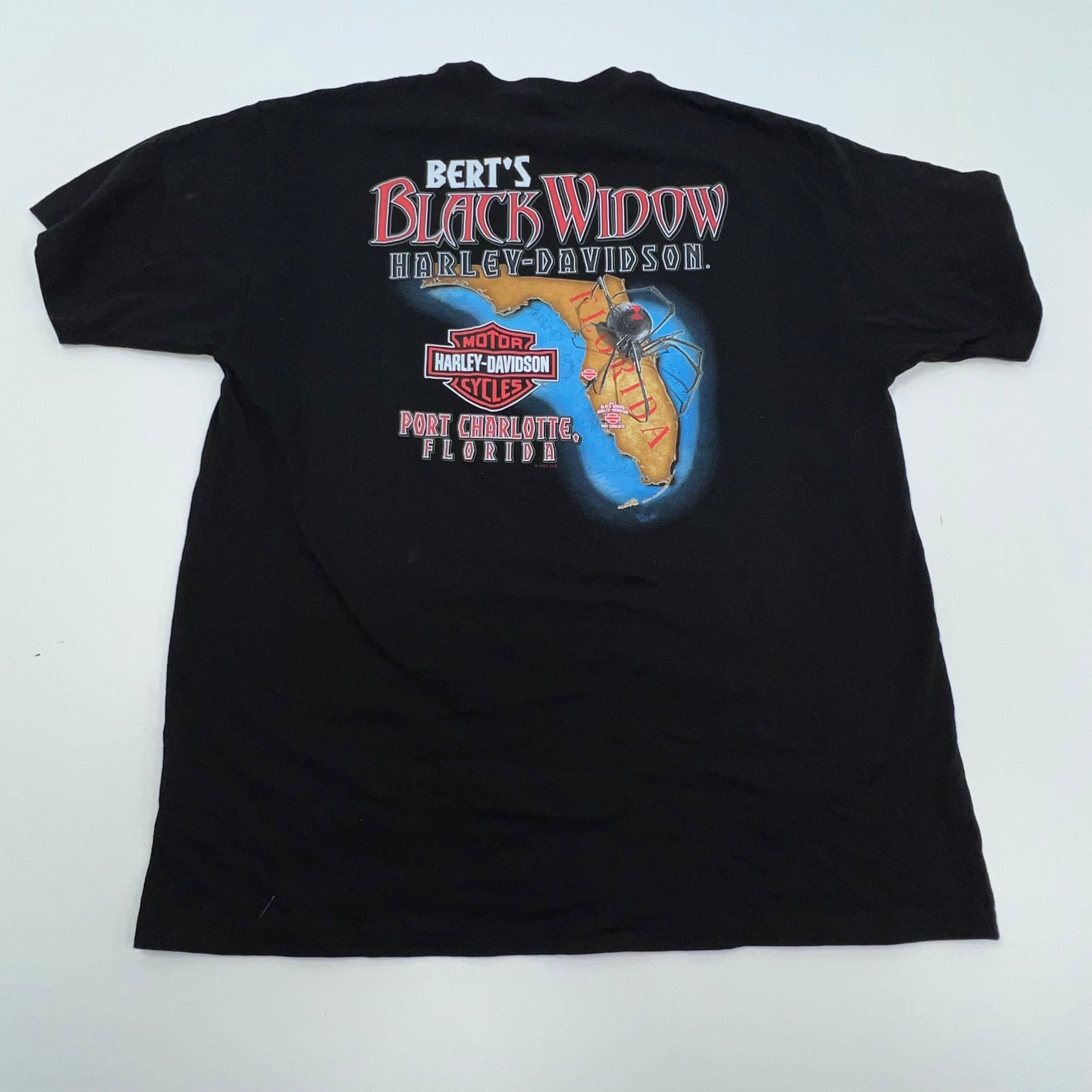 NWT Harley-Davidson Bert's Black Widow FL Short Sleeve T-shirt Men's XL