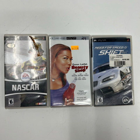 Need for Speed Shift NASCAR Sony PSP Game Lot & Beauty Shop UMD Video