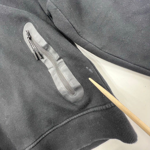 Syna World Men's Full Zip Hoodie Jacket Black Gray Embroidered Tech Style Sz L