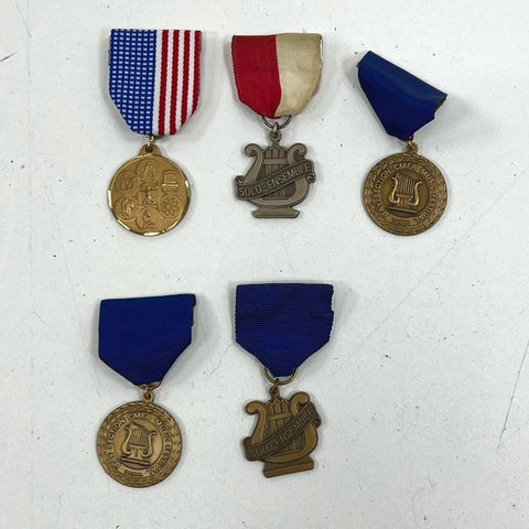 Vintage Lot of 6 Music Festival Medals Solo Ensemble Choral Academic Award Pins