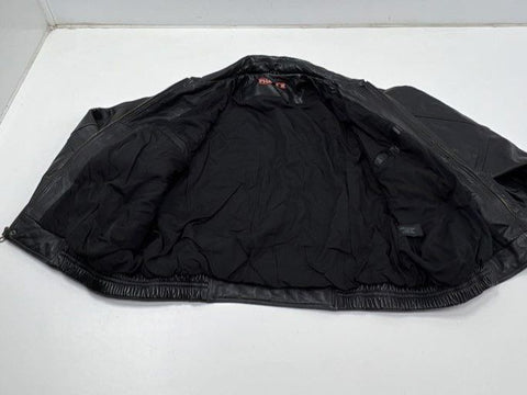 Vintage 90s Phase 2 Genuine Leather Bomber Jacket Quilted Lined Biker Sz 3XL