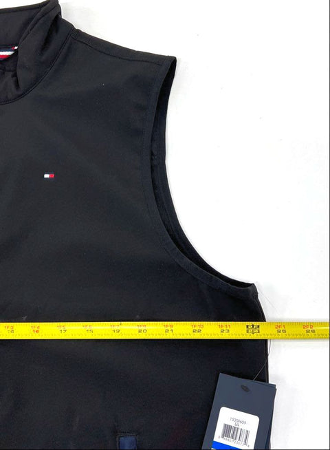 Tommy Hilfiger Men's Black Water Resistant Full Zip Mock Neck Vest Size XL NWT