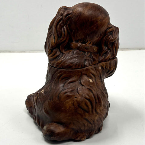 Vintage Ceramic Dog Cookie Jar Cocker Spaniel 10 Inch Hand-Painted Figurine