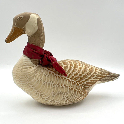 Vintage Canada Goose Fabric Figurine Lot 2 Large Stuffed Soft Sculpture 15 Inch