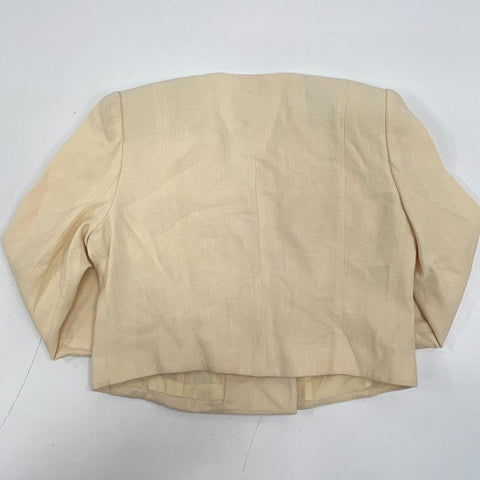 Sweet Suit Cream Vintage 90s Double Breasted Skirt Suit Set Women's 10 Petite