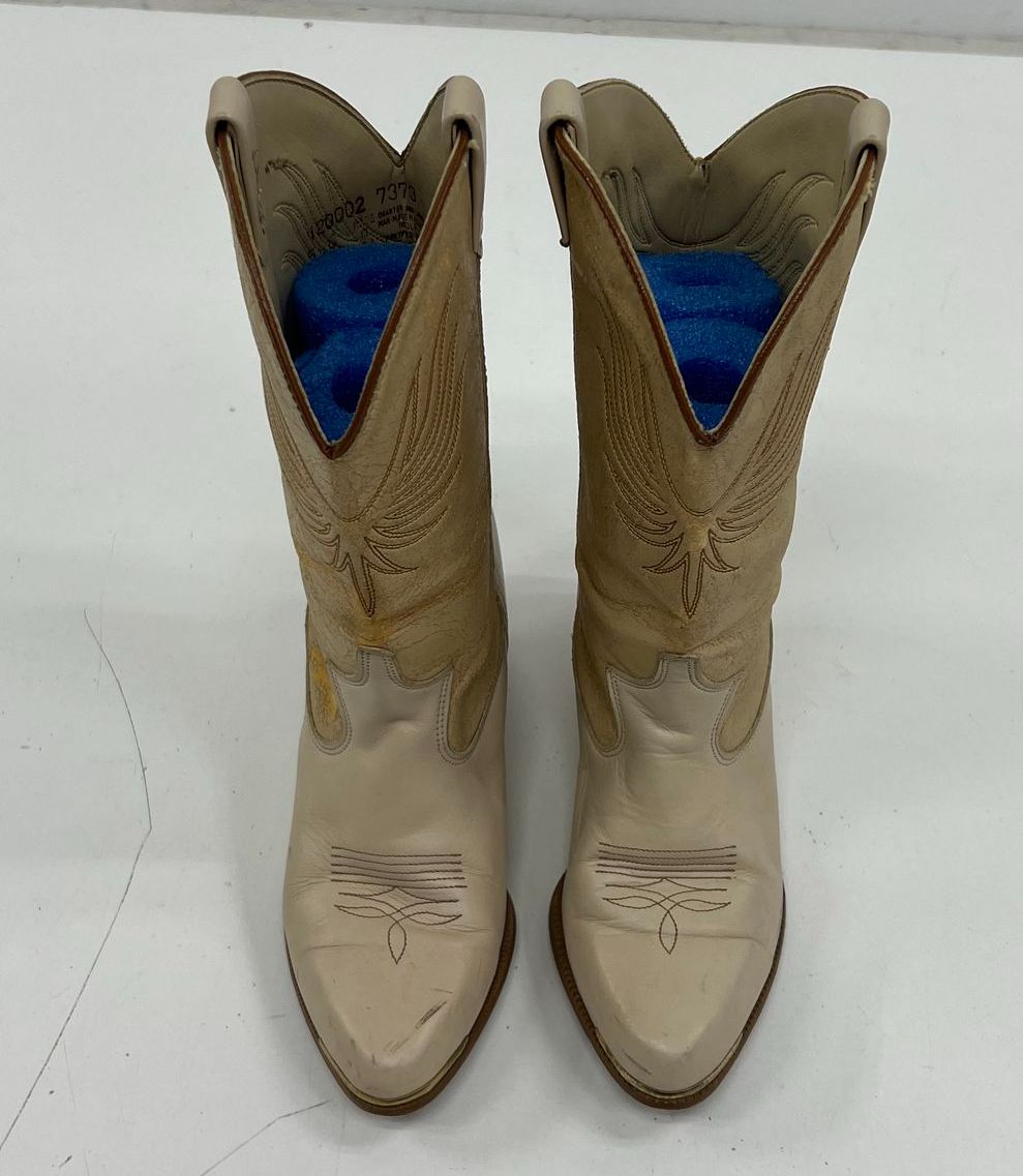 Vintage Dingo 42002 Two Tone Leather Western Cowgirl Boots USA Made Size 7.5