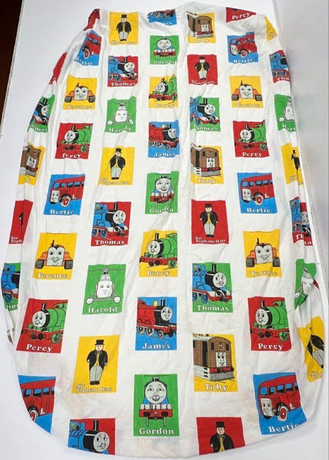Vintage 90s Thomas and Friends Character Grid Twin Sheet Set Sz Twin