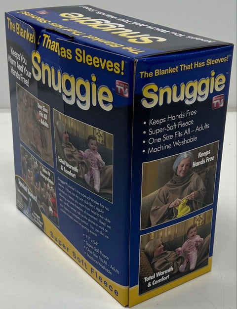 Snuggie Adult Blanket with Sleeves Camel Super Soft Fleece New NIB One Size