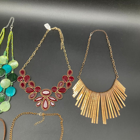 Fashion Statement Jewelry Lot 7 Necklaces Bib Bohemian Beaded Floral