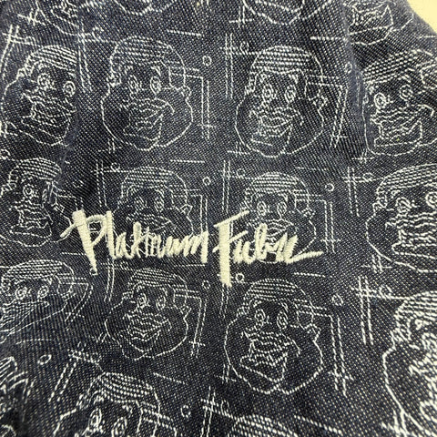 Vintage Y2K Platinum Fubu Fat Albert All Over Print Denim Shirt Jacket Men's 2XL