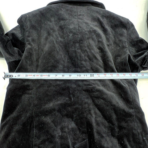 Lauren Jeans Co Women's Black Corduroy Double Breasted Peacoat Sz L