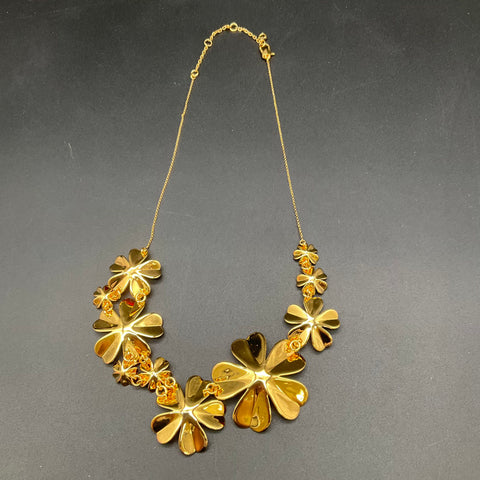Kate Spade New York Blushing Blooms Red Pink Enamel Floral Statement Necklace
