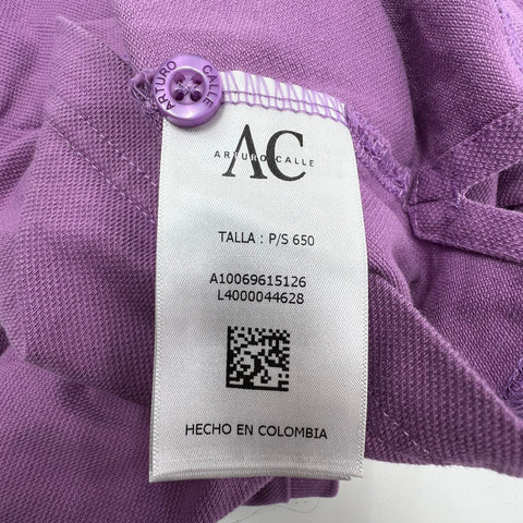 Lot of 2 Arturo Calle Mens Polo Shirts Teal & Purple 100% Cotton Sz S