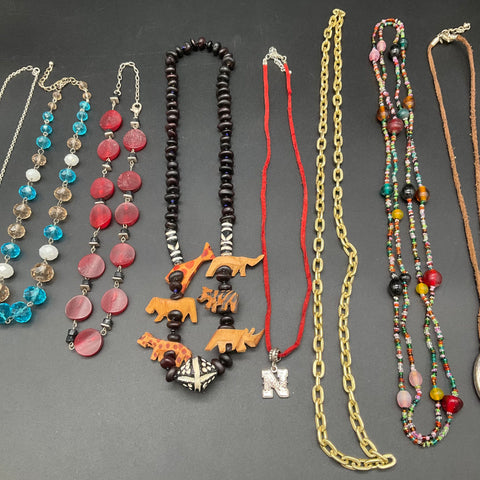 Fashion Jewelry Lot 11 Necklaces Beaded Gold Silver Tone Nebraska Huskers