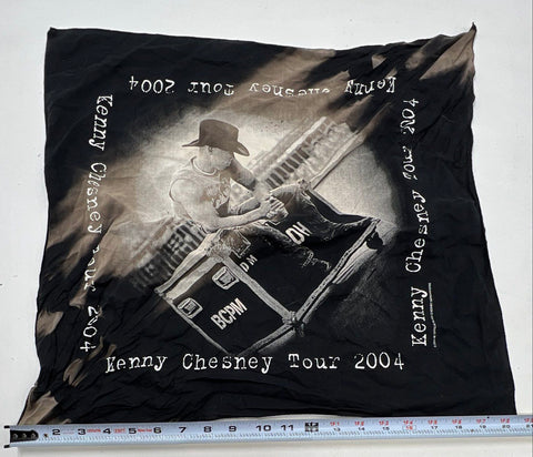 Vintage 2004 Kenny Chesney Tour Bandana Official Concert Merch Black