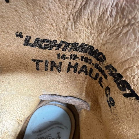 Tin Haul Lightning Kids Brown Blue Leather Western Cowboy Boots Size 3