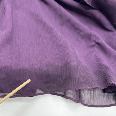 Davids Bridal Purple Strapless Crinkle Chiffon Ruffle Formal Gown Womens