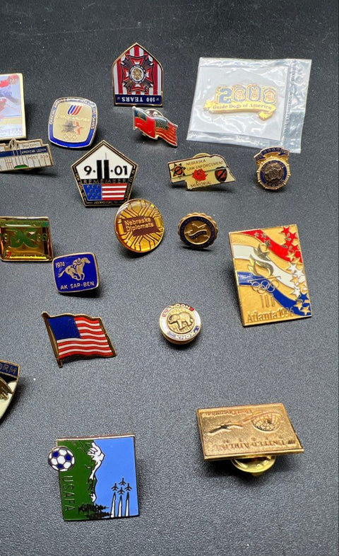Vintage Olympics Military Airline Patriotic Lapel Pins Lot 25 Atlanta 9/11