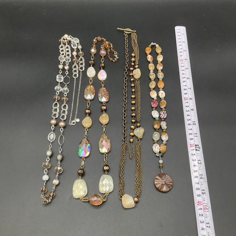 LOFT Mixed Fashion Statement Necklaces Lot of 4 Stone Faux Pearl Beaded