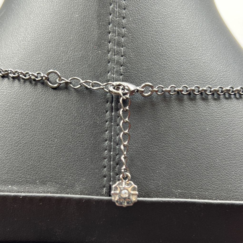 Monet Dark Grey Rhinestone Necklace & Bracelet Set