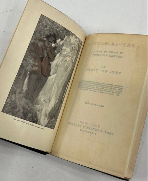 1903 Little Rivers Henry Van Dyke Antique Book Scribner's Art Nouveau Cover