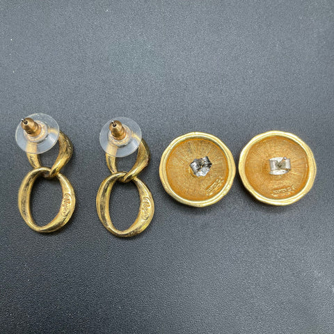 Vintage Napier Costume Jewelry Lot of 4 Necklace Earrings Gold Red Enamel