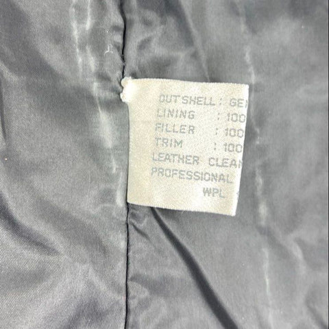 Vintage Charles Klein Black Leather Faux Fur Pleated Sleeve Jacket Coat Womens M