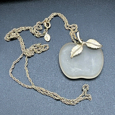 Vintage Avon Jewelry Lot 6 Pieces Frosted Glass Apple Fashion Waves Bangle Boxed