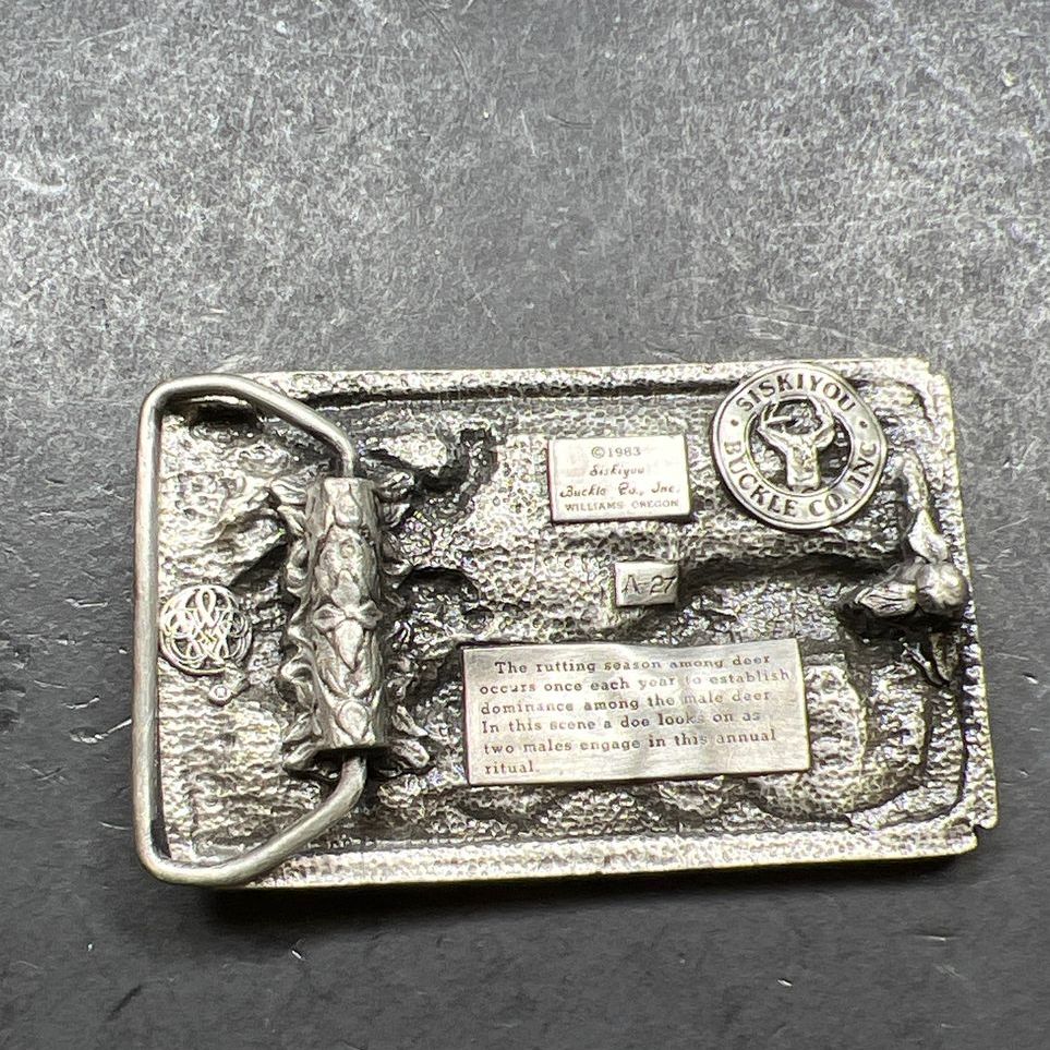 Vintage Siskiyou Deer Rutting Belt Buckle