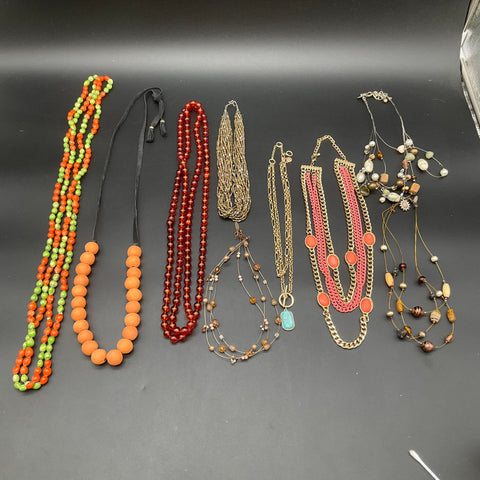 Chico's Lia Sophia NY Beaded Statement Necklace Jewelry Lot of 8 Boho Styles