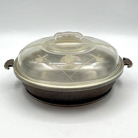 Vintage Guardian Service Cast Aluminum Round Roaster with Knight Glass Lid