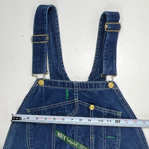 Vintage 80s Key Imperial 704KY Denim Bib Overalls Workwear USA Sz 36