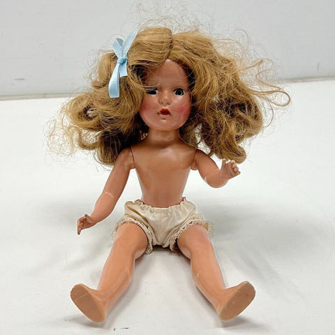 Vintage Hard Plastic Doll Blonde Hair Sleep Eyes 1950s Mid Century