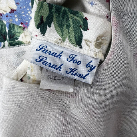 Vintage 80s Polly Flinders & Sarah Kent Girls Smocked Floral Lace Dress Lot 6 7
